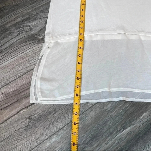 PATRIZIA LUCA MILANO long embroidered sleeve sheer waist - cream top size XL - Picture 13 of 14